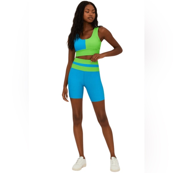 Beach Riot Pants - BEACH RIOT-SAMANTHA SHORT-PALM GREEN COLOUR-BLOCK, Small, $98